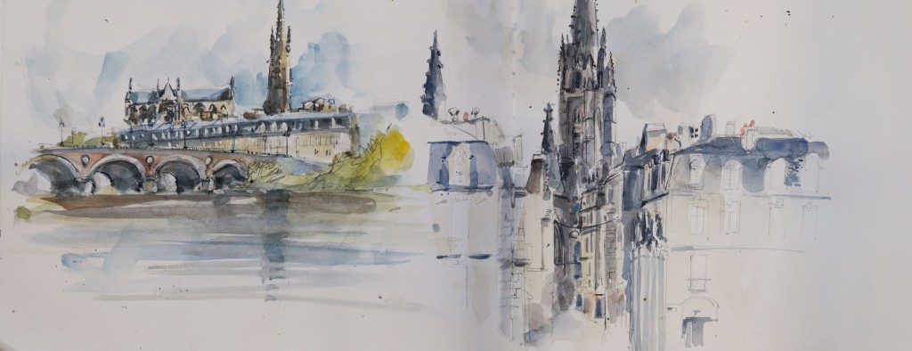 St Michel/ aquarelle, crayon